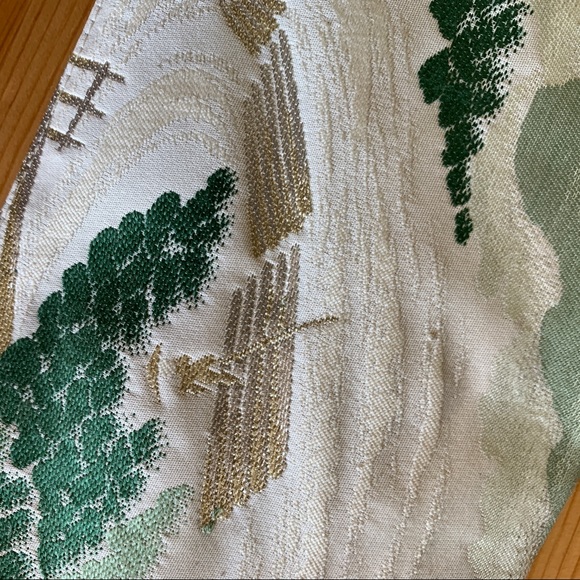 Vintage Silk Obi Forest Clutch Bag in Green - Picture 6 of 9